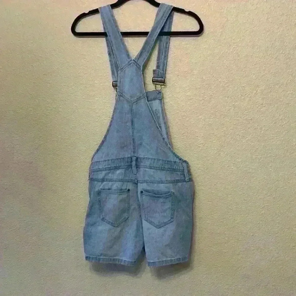 Lei denim short overalls sz S y2k 90s light wash casual western cowgirlcore long - Picture 10 of 11